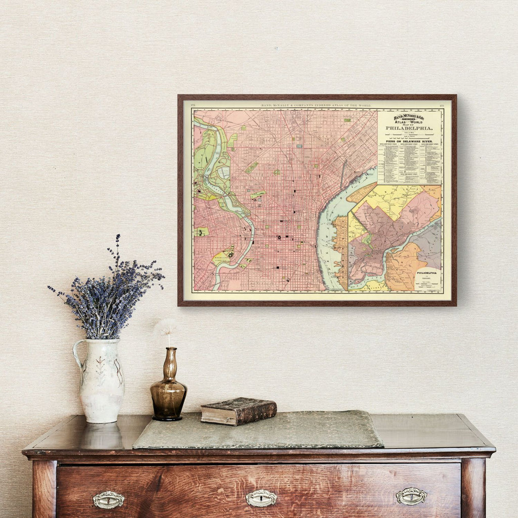 Vintage Map of Philadelphia, Pennsylvania 1897