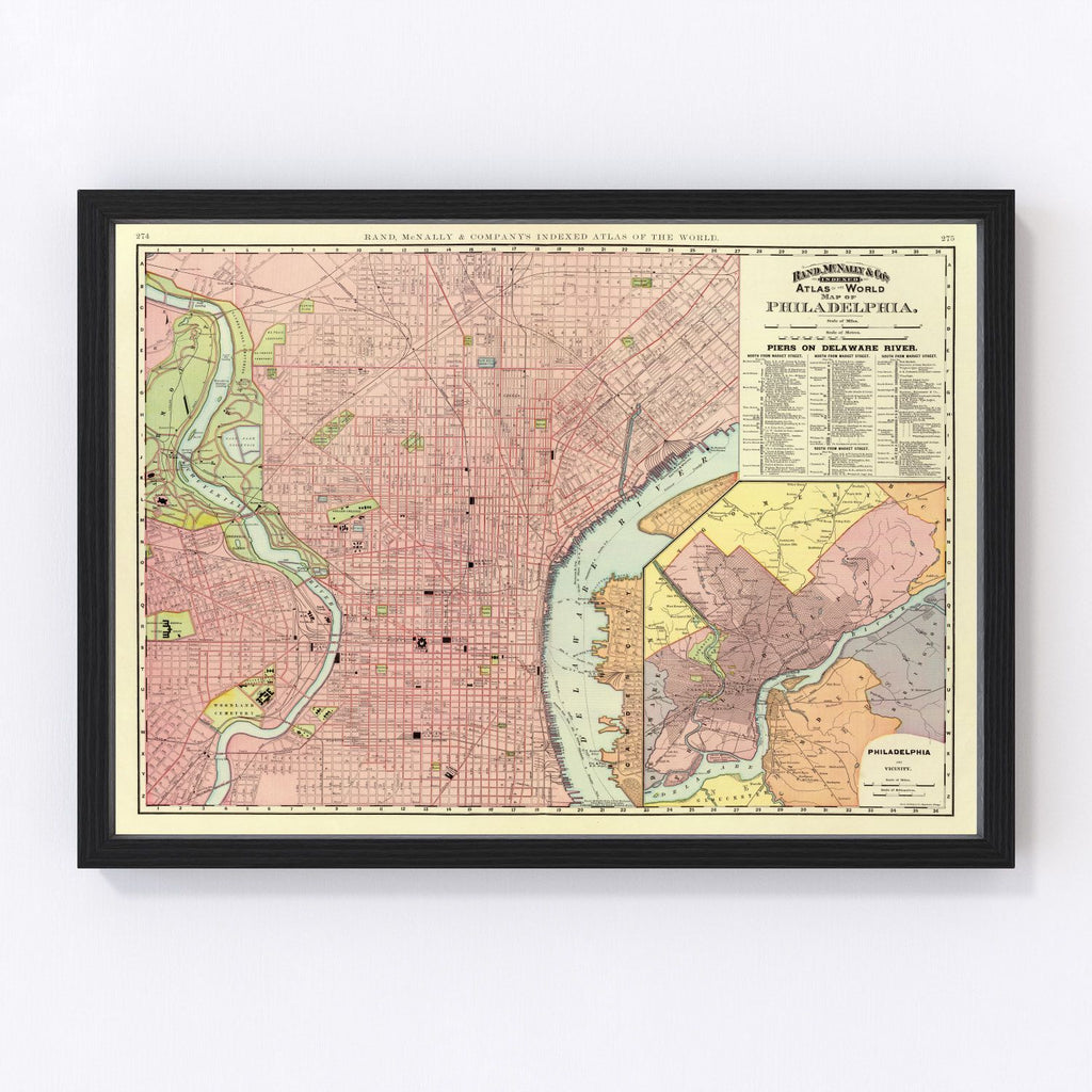 Vintage Map of Philadelphia, Pennsylvania 1897