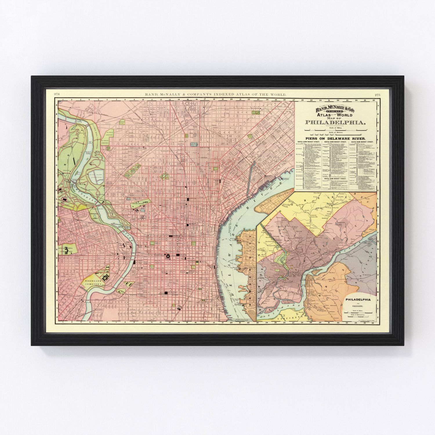 Vintage Map of Philadelphia, Pennsylvania 1897