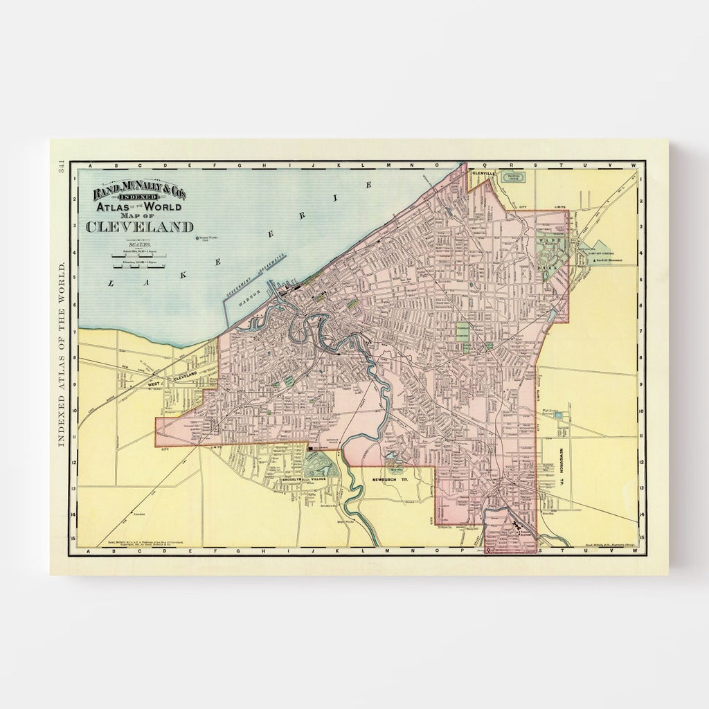 Vintage Map of Cleveland, Ohio 1897