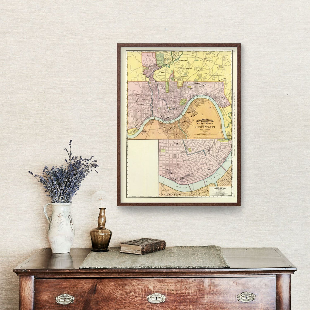 Vintage Map of Cincinnati, Ohio 1897