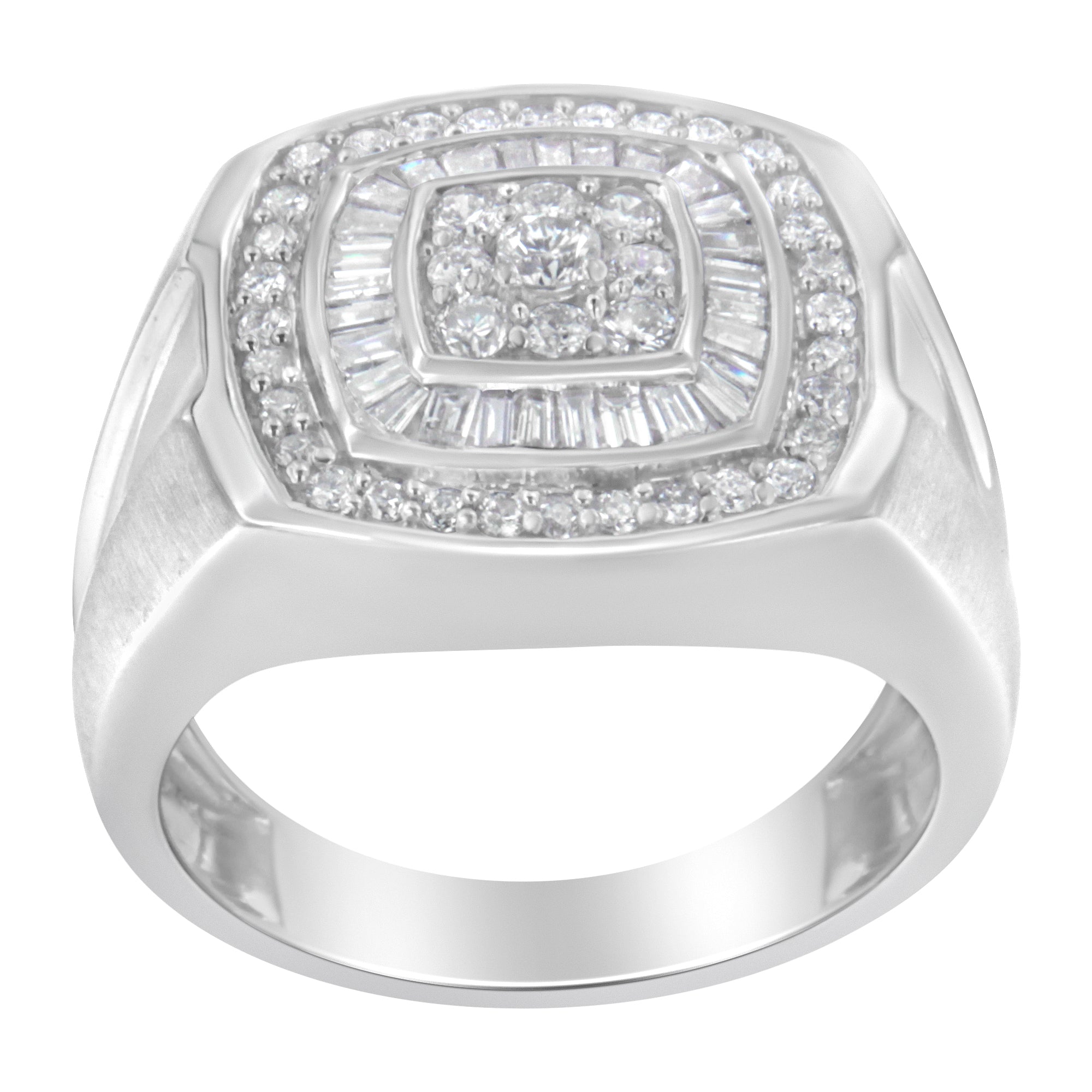 14K White Gold Men's Diamond Band Ring (1 cttw, H-I Color, SI1-SI2 Clarity)