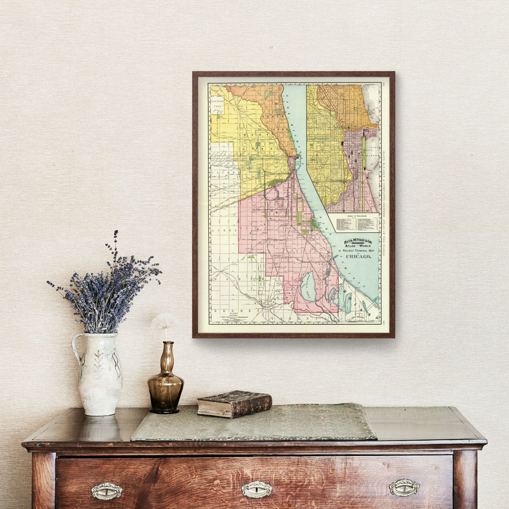 Vintage Map of Chicago, Illinois 1897