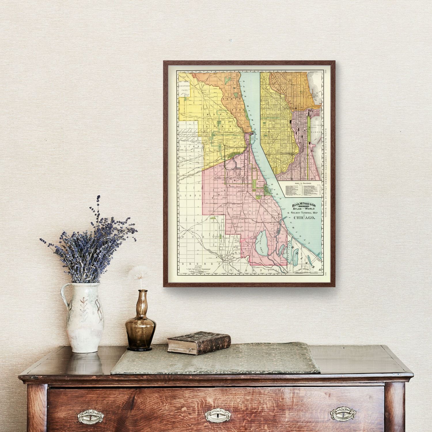 Vintage Map of Chicago, Illinois 1897