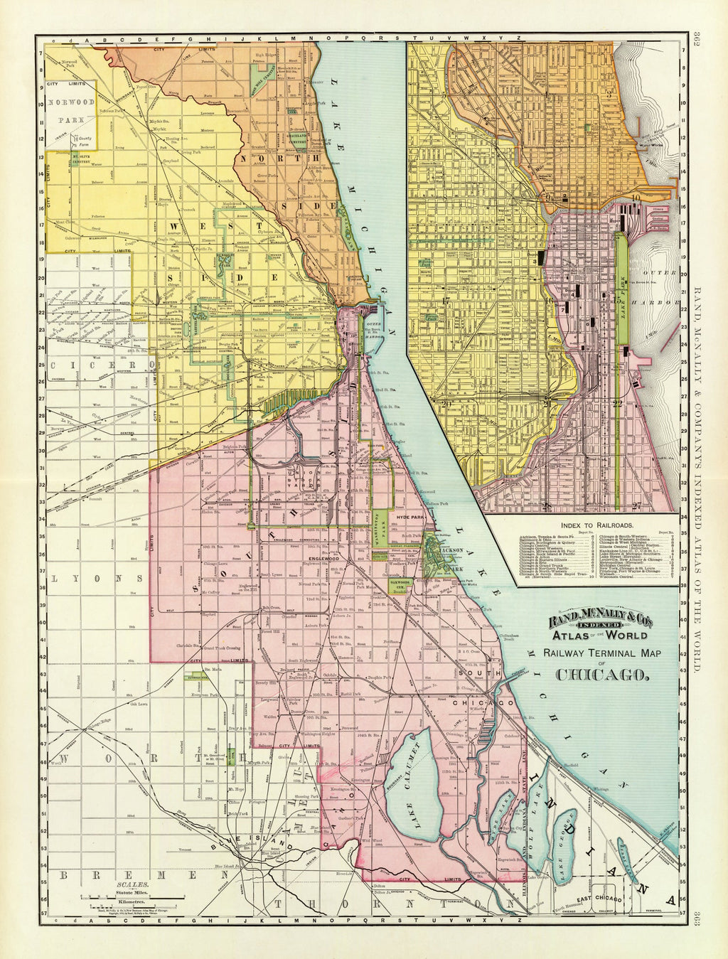 Vintage Map of Chicago, Illinois 1897