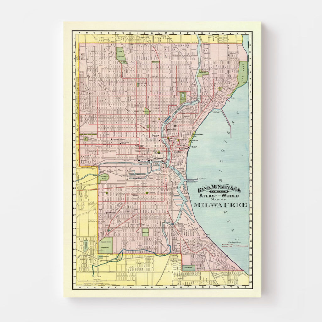 Vintage Map of Milwaukee, Wisconsin 1897