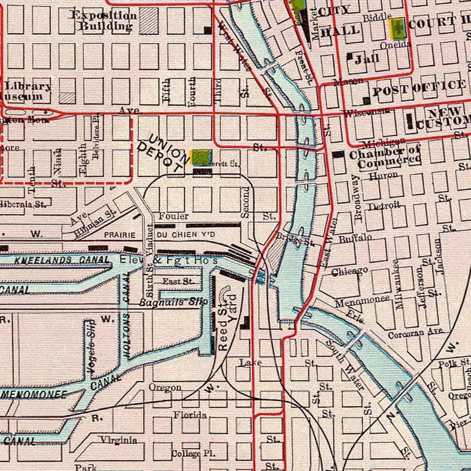 Vintage Map of Milwaukee, Wisconsin 1897