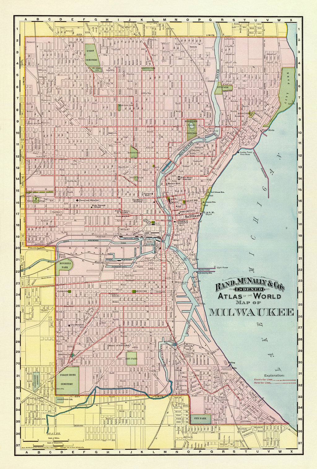Vintage Map of Milwaukee, Wisconsin 1897