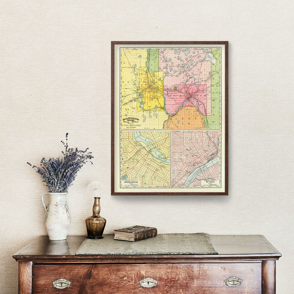 Vintage Map of Saint Paul, Minnesota 1897