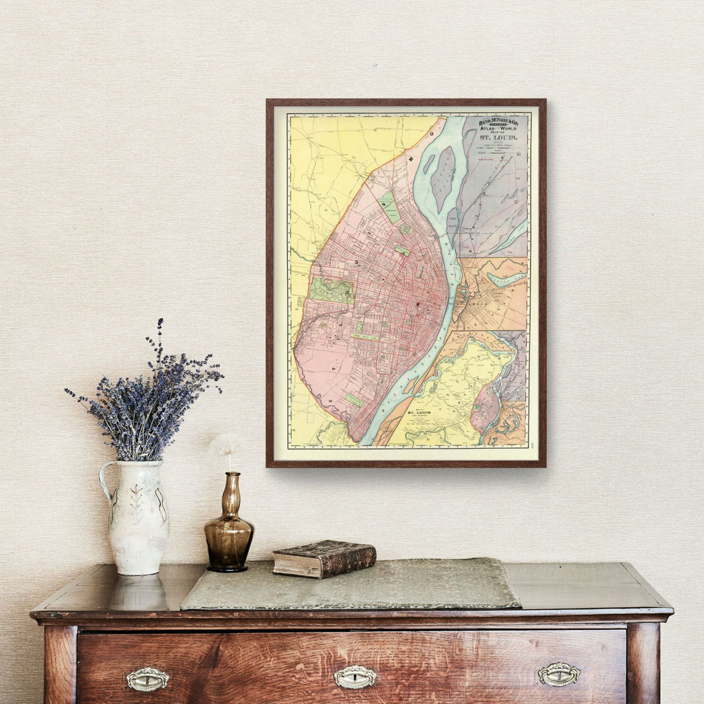 Vintage Map of Saint Louis, Missouri 1897