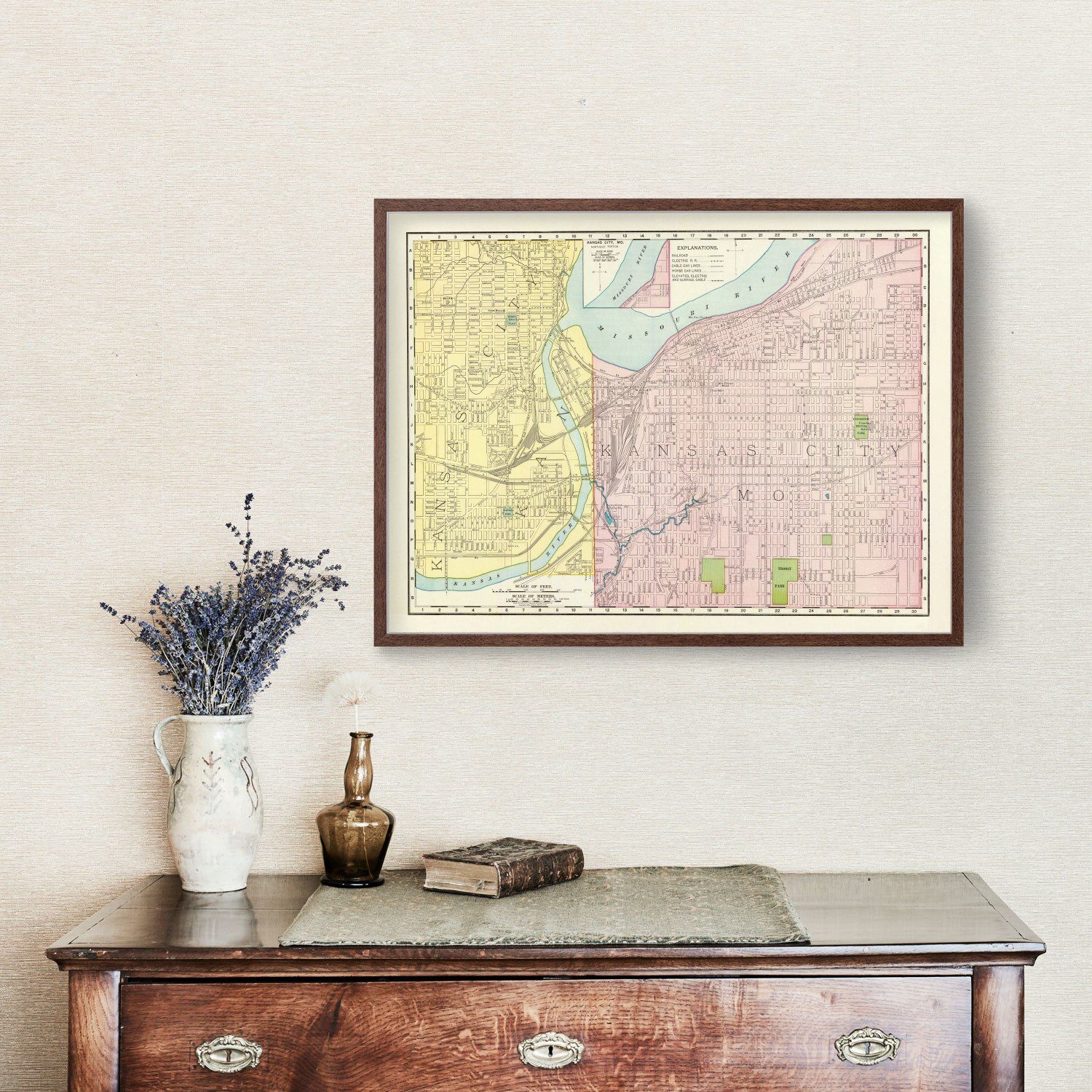 Vintage Map of Kansas City, Kansas 1897