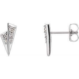 14K Rose Gold Accented Right Geometric Earring Mounting