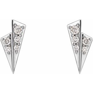 Platinum 1/6 CTW Natural Diamond Geometric Earrings – image 2