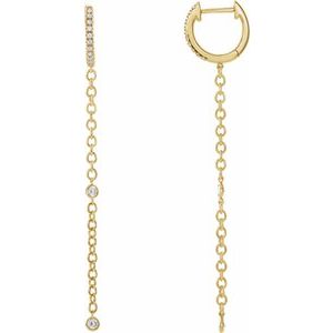14K Yellow Gold 1/4 CTW Natural Diamond Hinged Hoop Earrings