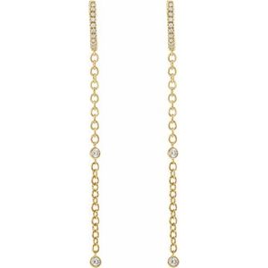 14K Yellow Gold 1/4 CTW Natural Diamond Hinged Hoop Earrings – image 2
