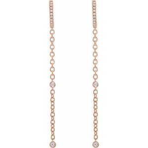14K Rose Gold 1/4 CTW Natural Diamond Hinged Hoop Earrings – image 2