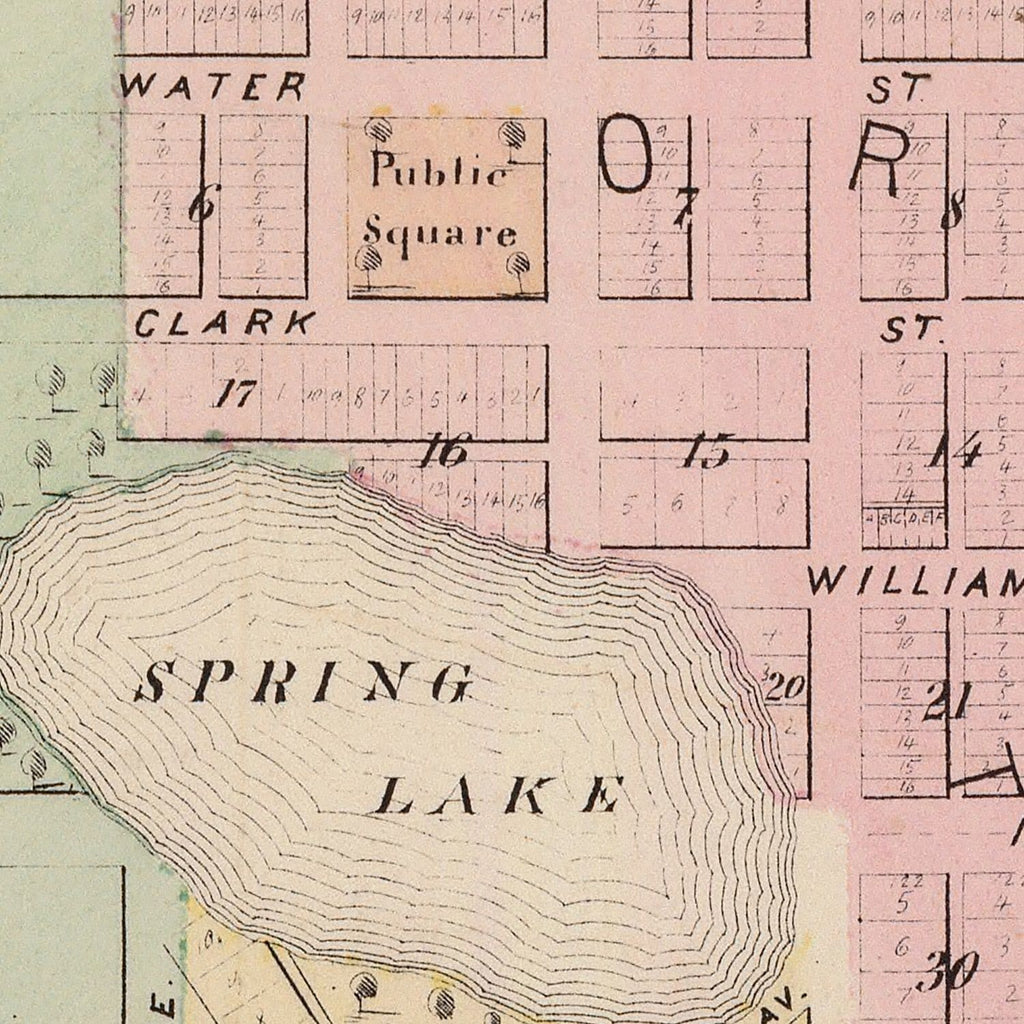 Vintage Map of Albert Lea, Minnesota 1874