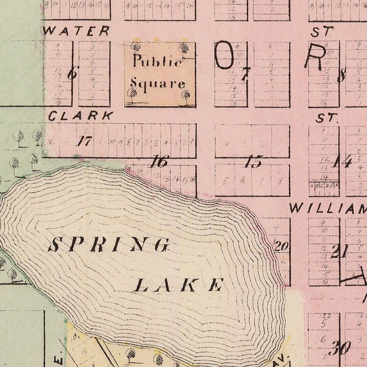 Vintage Map of Albert Lea, Minnesota 1874