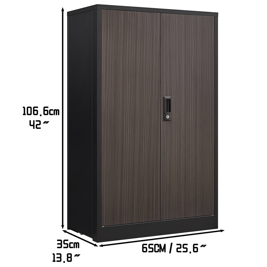Metal Storage Cabinet with Locking Doors and Adjustable Shelf, Folding Filing Storage Cabinet , Folding Storage Locker Cabinet for Home Office,School,Garage, Black