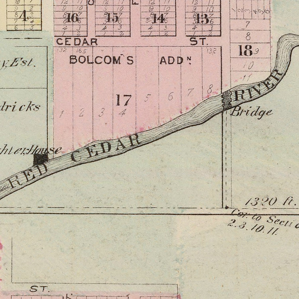 Vintage Map of Austin, Minnesota 1874