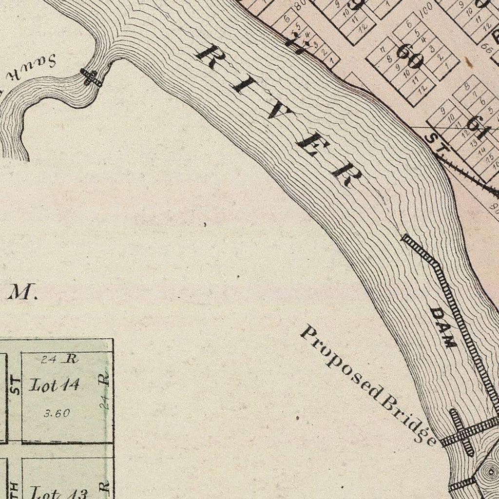 Vintage Map of Sauk Centre, Minnesota 1874