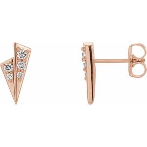 14K Rose Gold 1/6 CTW Natural Diamond Geometric Earrings