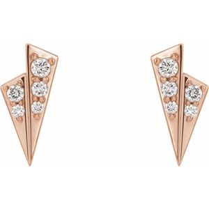 14K Rose Gold 1/6 CTW Natural Diamond Geometric Earrings – image 2