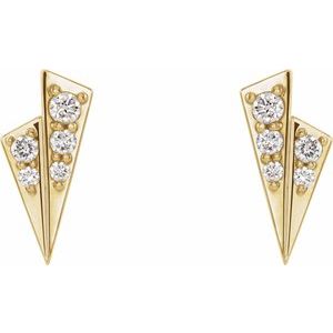14K Yellow Gold 1/6 CTW Natural Diamond Geometric Earrings – image 2