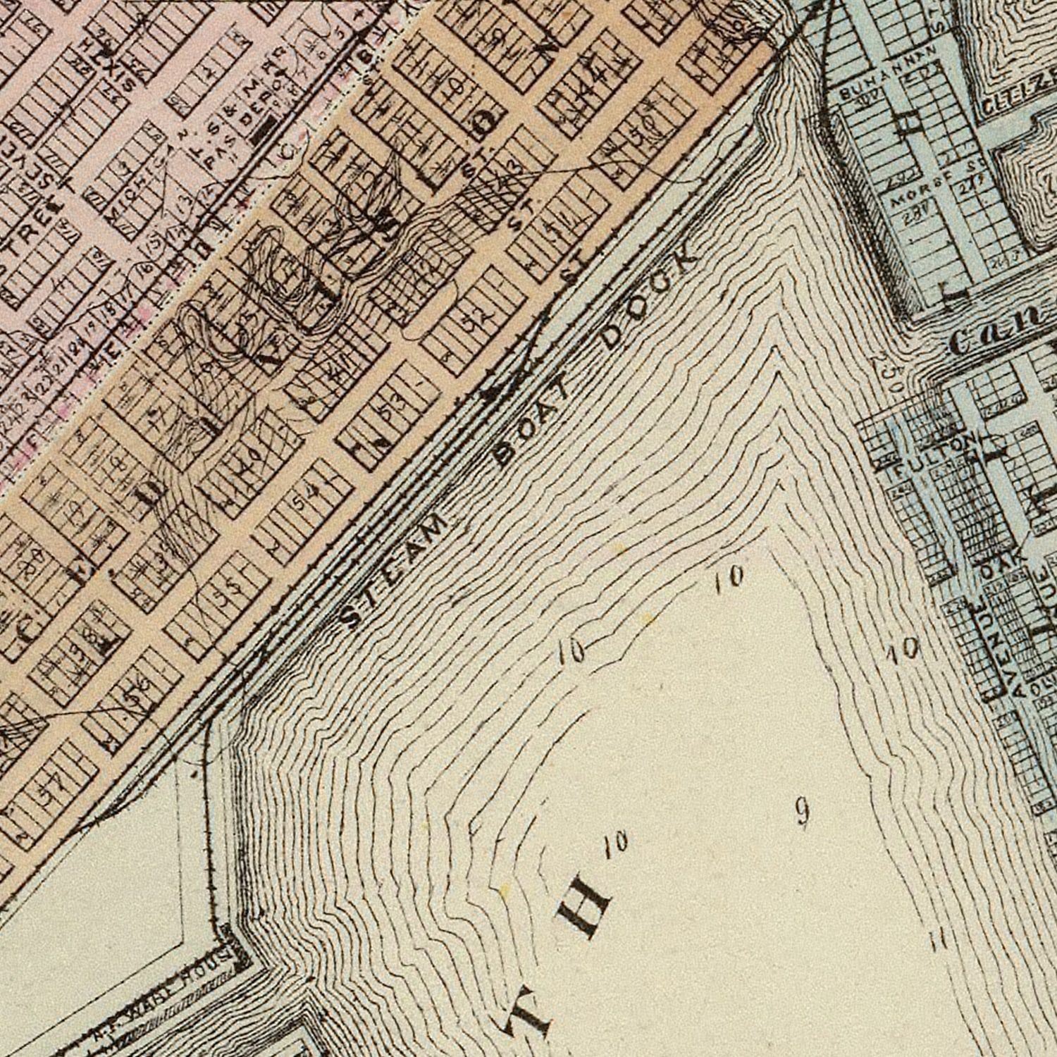 Vintage Map of Duluth, Minnesota 1874