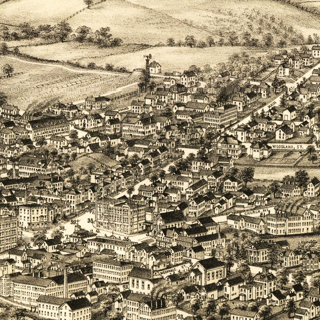 Vintage Map of Merrimac, Massachusetts 1889