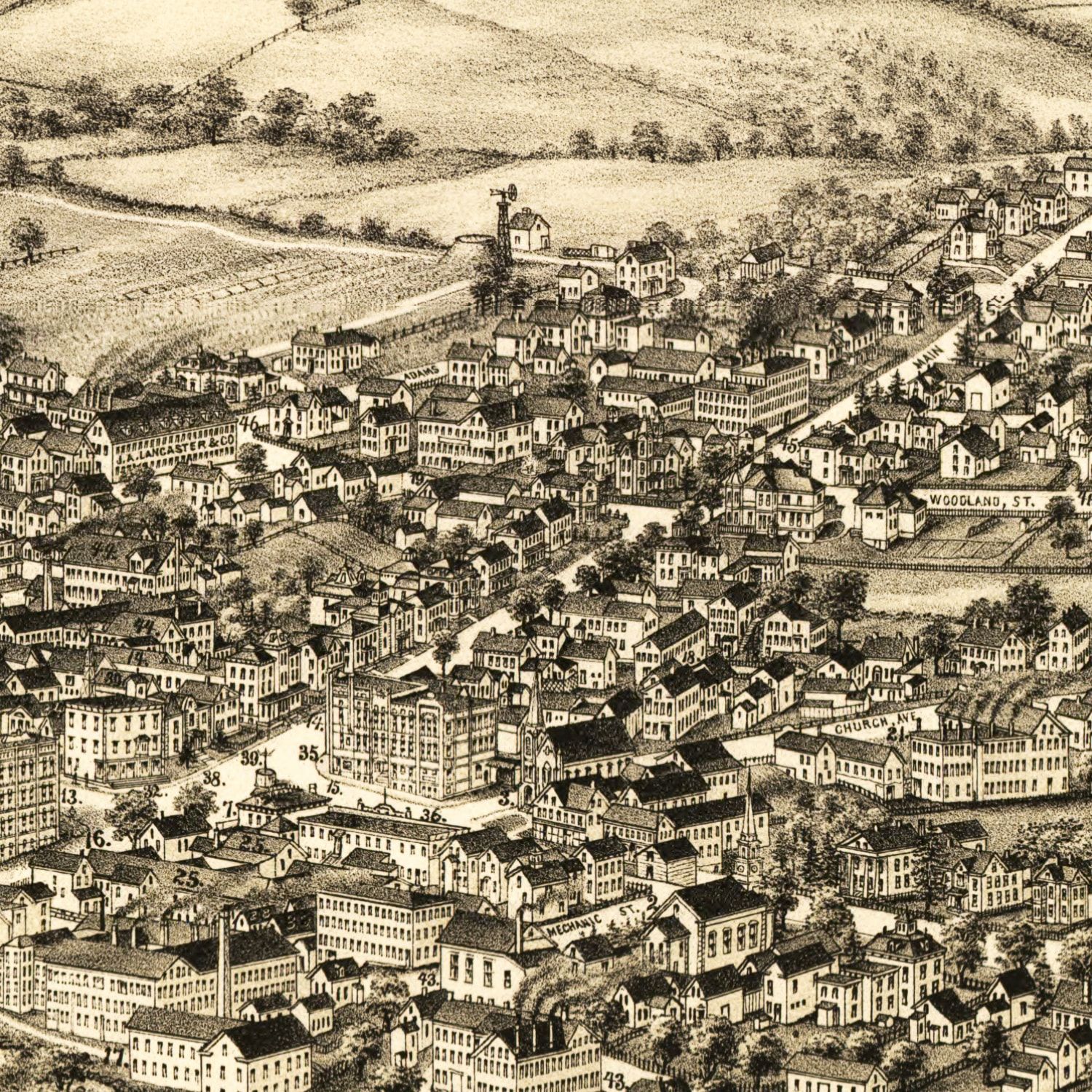 Vintage Map of Merrimac, Massachusetts 1889