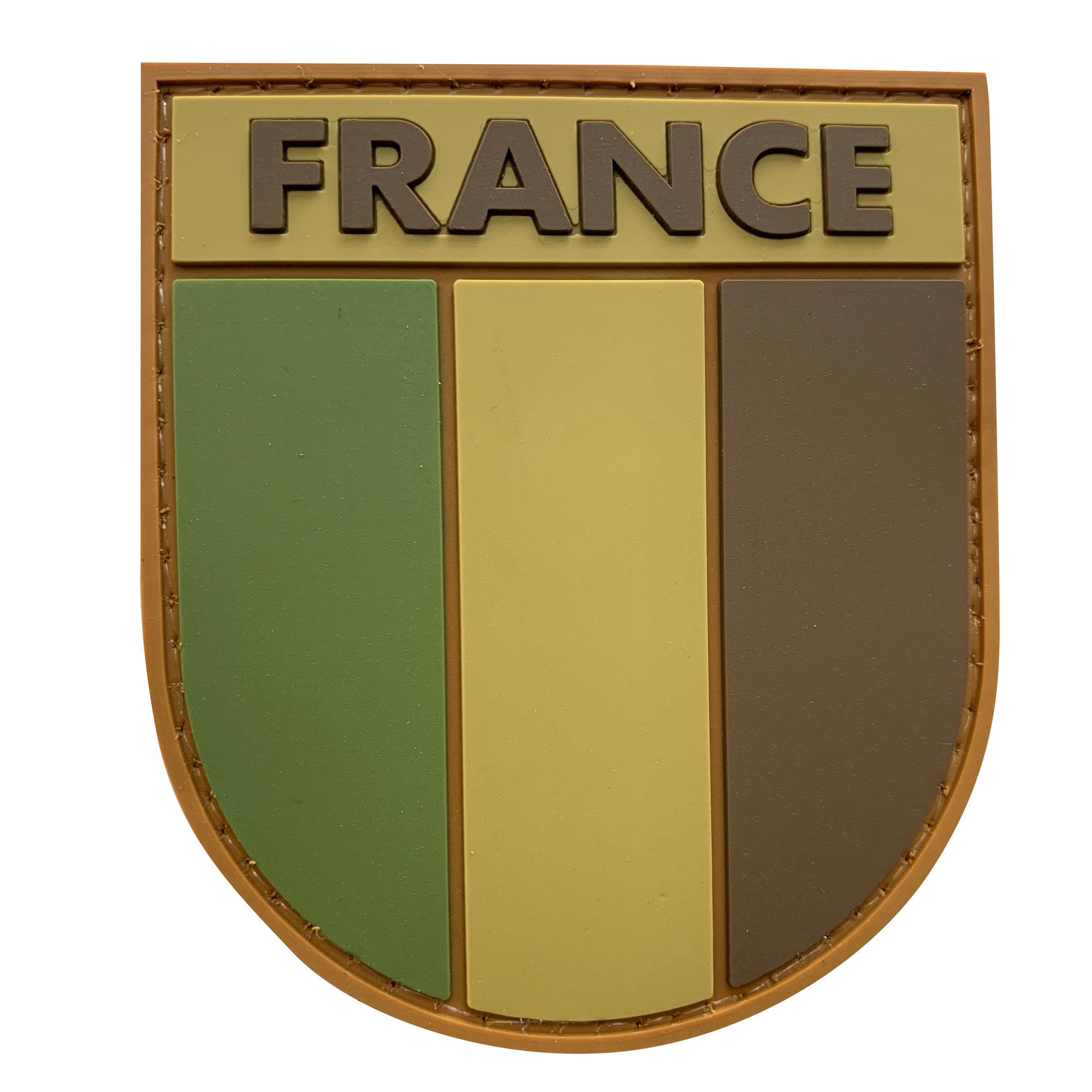 French Flag Shield PVC Patch Coyote Tan