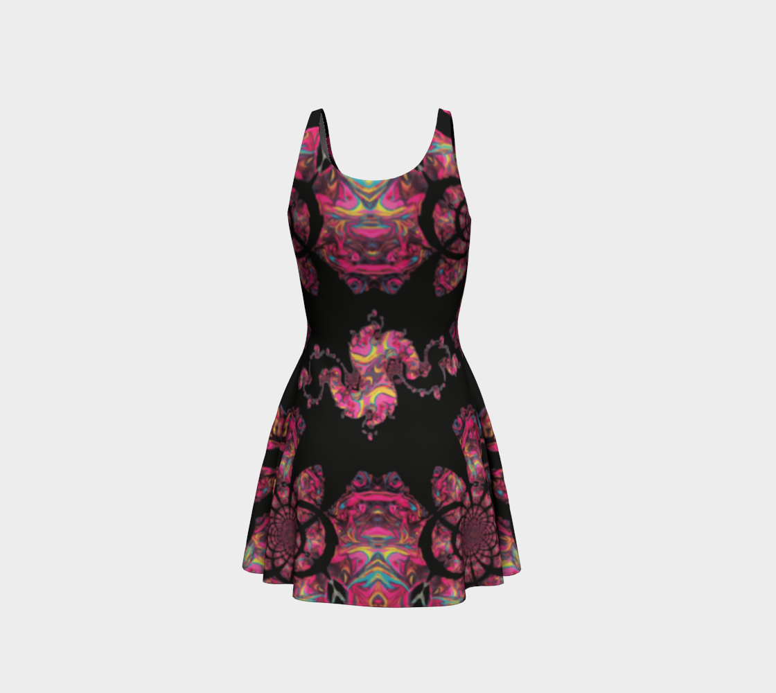 Pink Paisley Design Short Flared Dress
