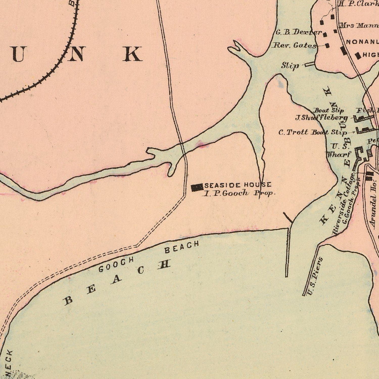 Vintage Map of Cape Porpoise, Maine 1894