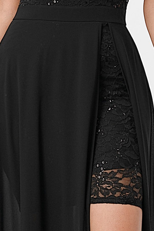 Off the shoulder sequin lace dress
