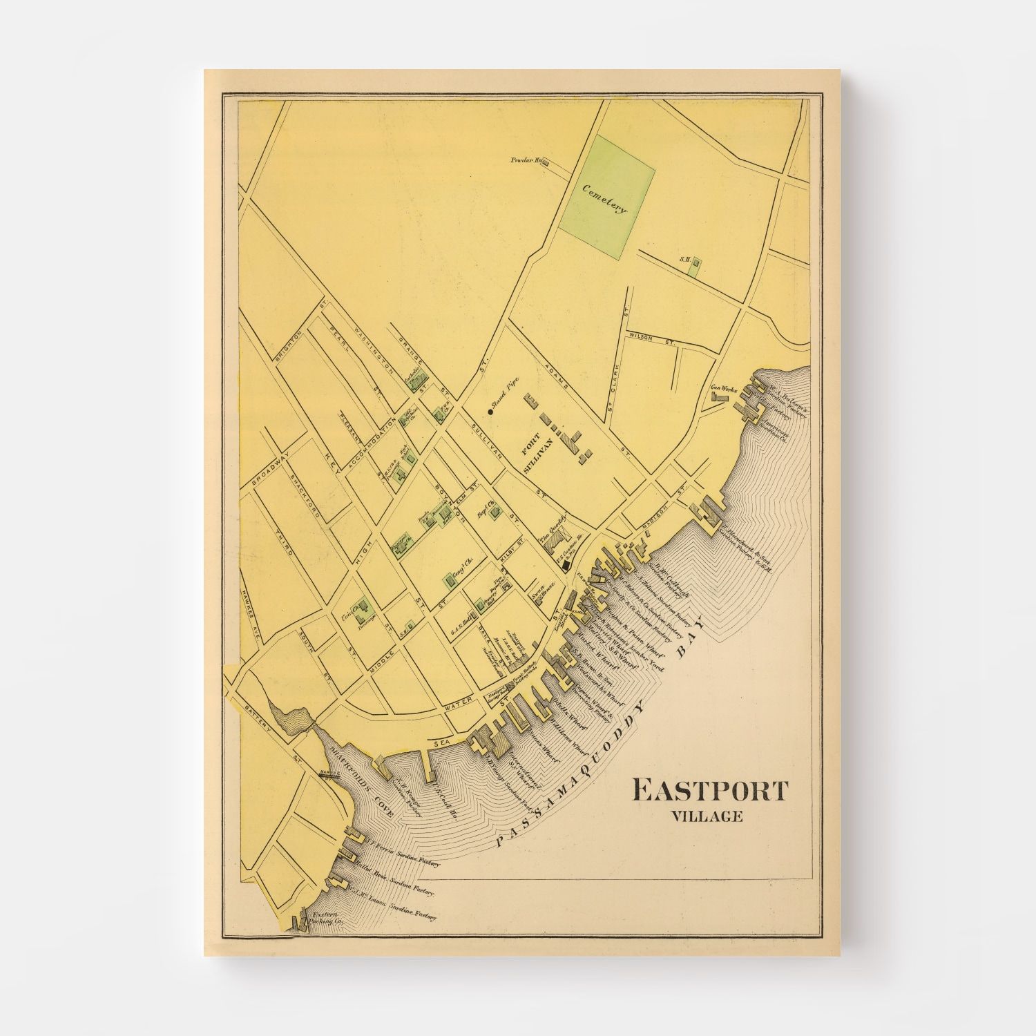 Vintage Map of Eastport, Maine 1894