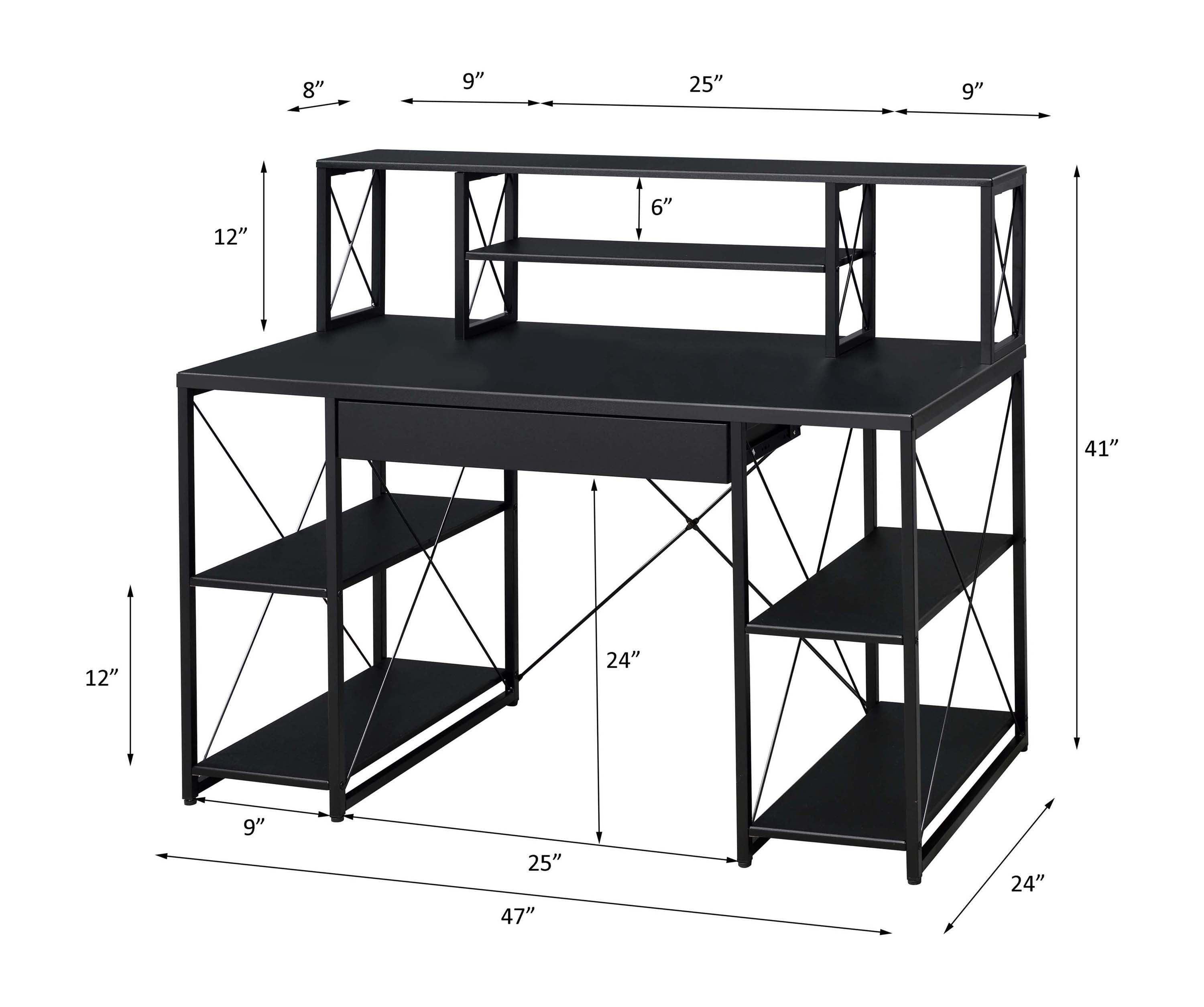 Amiel All Purpose Black Finish Writing Desk
