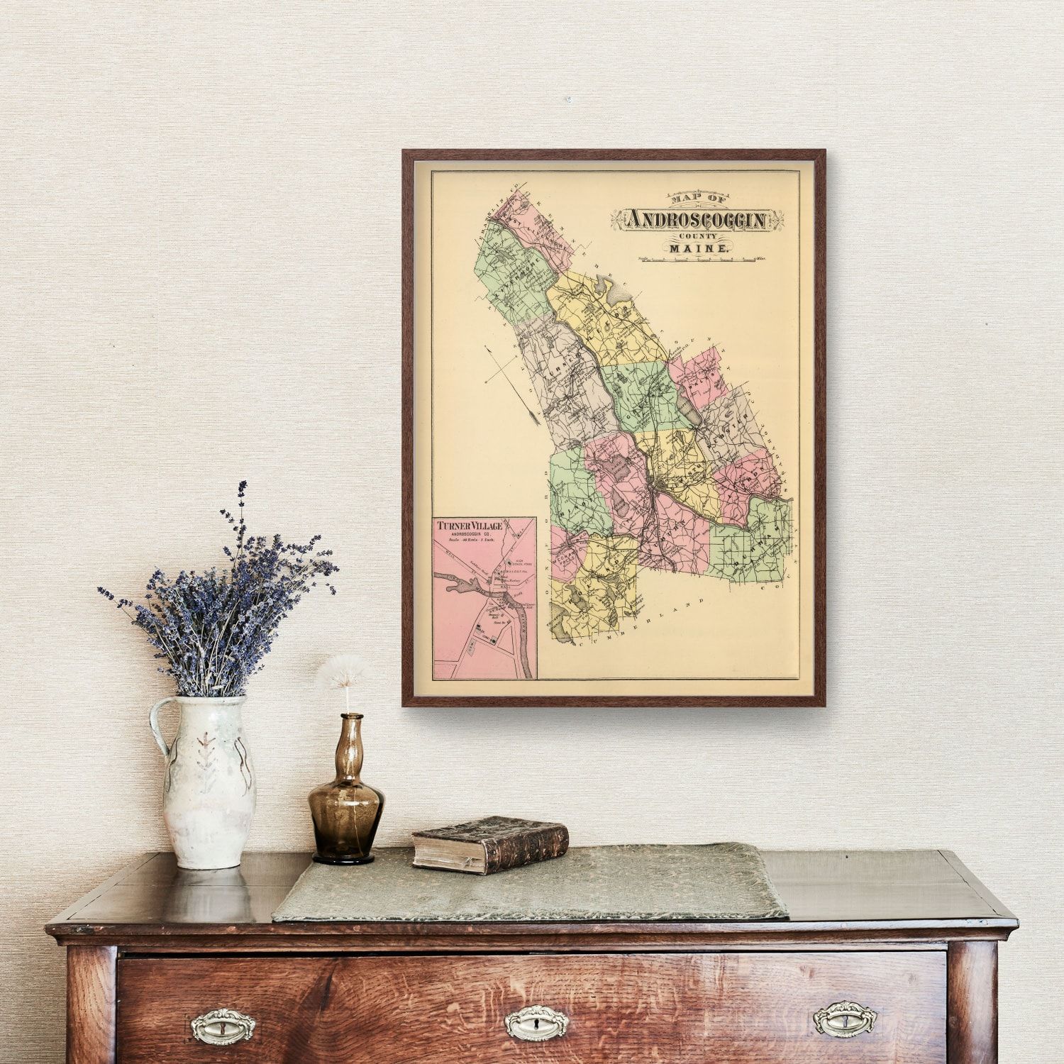 Vintage Map of Turner, Maine 1894