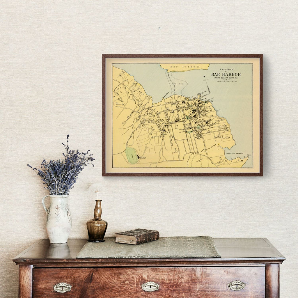 Vintage Map of Bar Harbor, Maine 1894