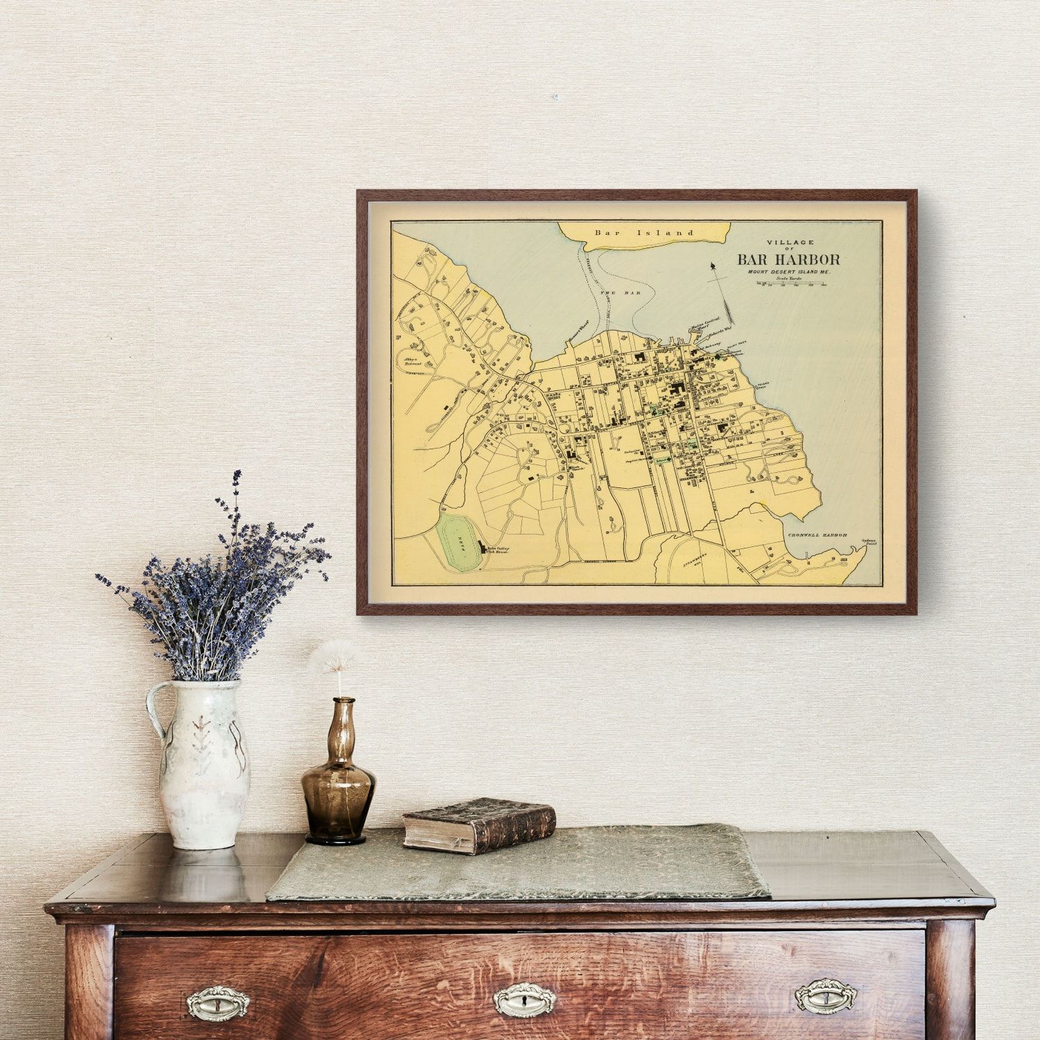 Vintage Map of Bar Harbor, Maine 1894