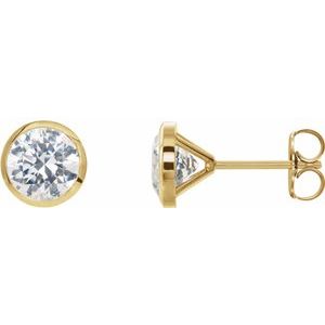 14K Yellow Gold 2 1/2 CTW Lab-Grown Diamond Cocktail-Style Bezel Earrings