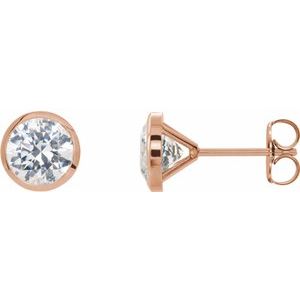 14K Rose Gold 3 1/8 CTW Lab-Grown Diamond Cocktail-Style Bezel Earrings