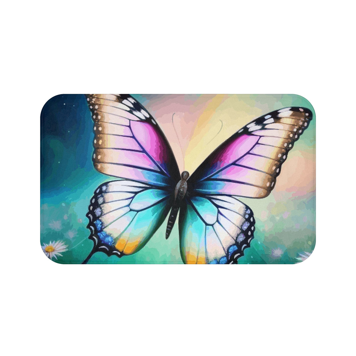 Beautiful Butterfly Bath Mat - Colorful Floor Rug for Nature Lovers
