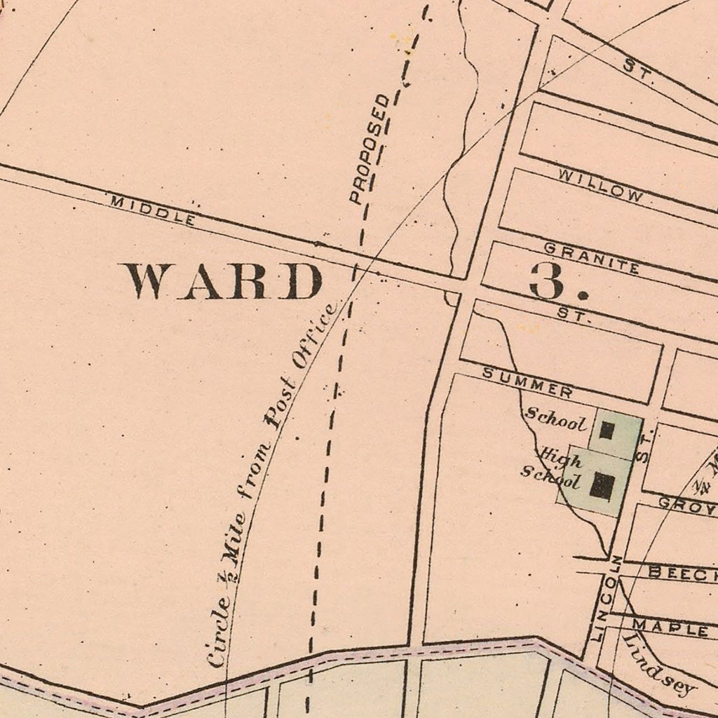 Vintage Map of Rockland, Maine 1894
