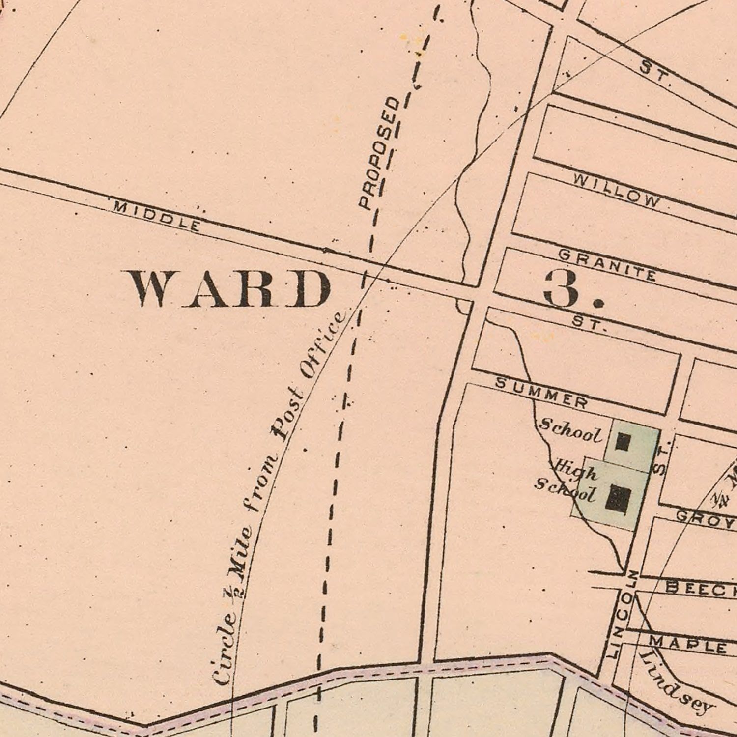 Vintage Map of Rockland, Maine 1894
