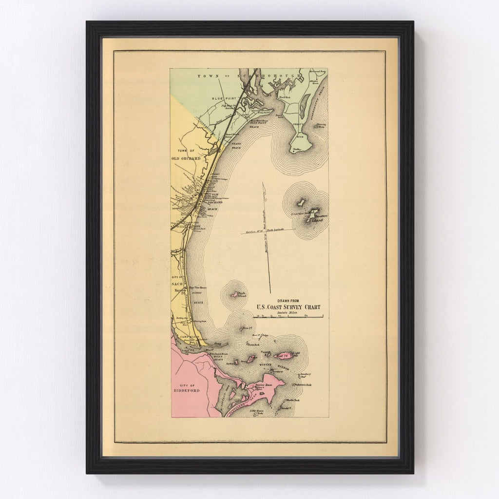 Vintage Map of Scarborough, Maine 1894