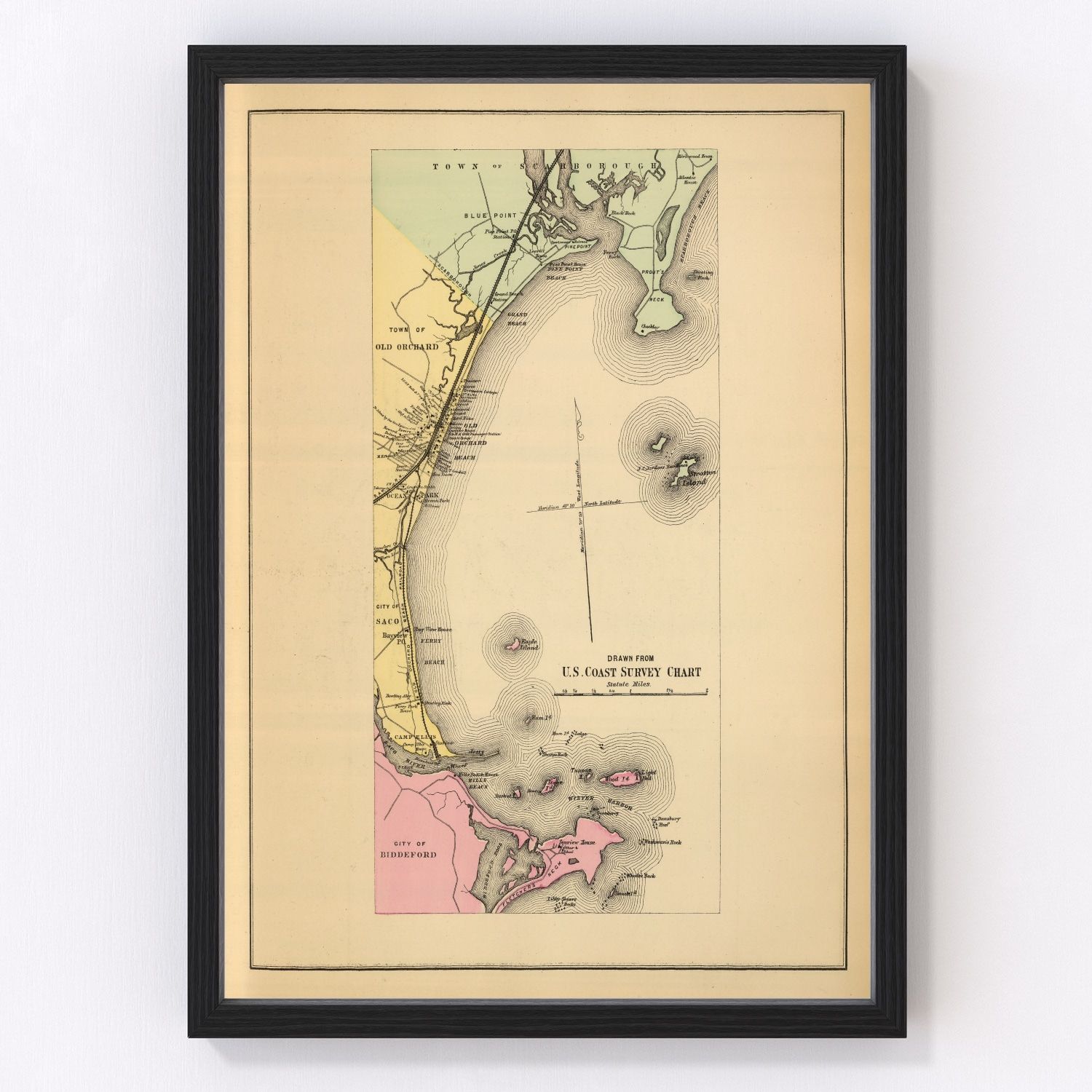 Vintage Map of Scarborough, Maine 1894