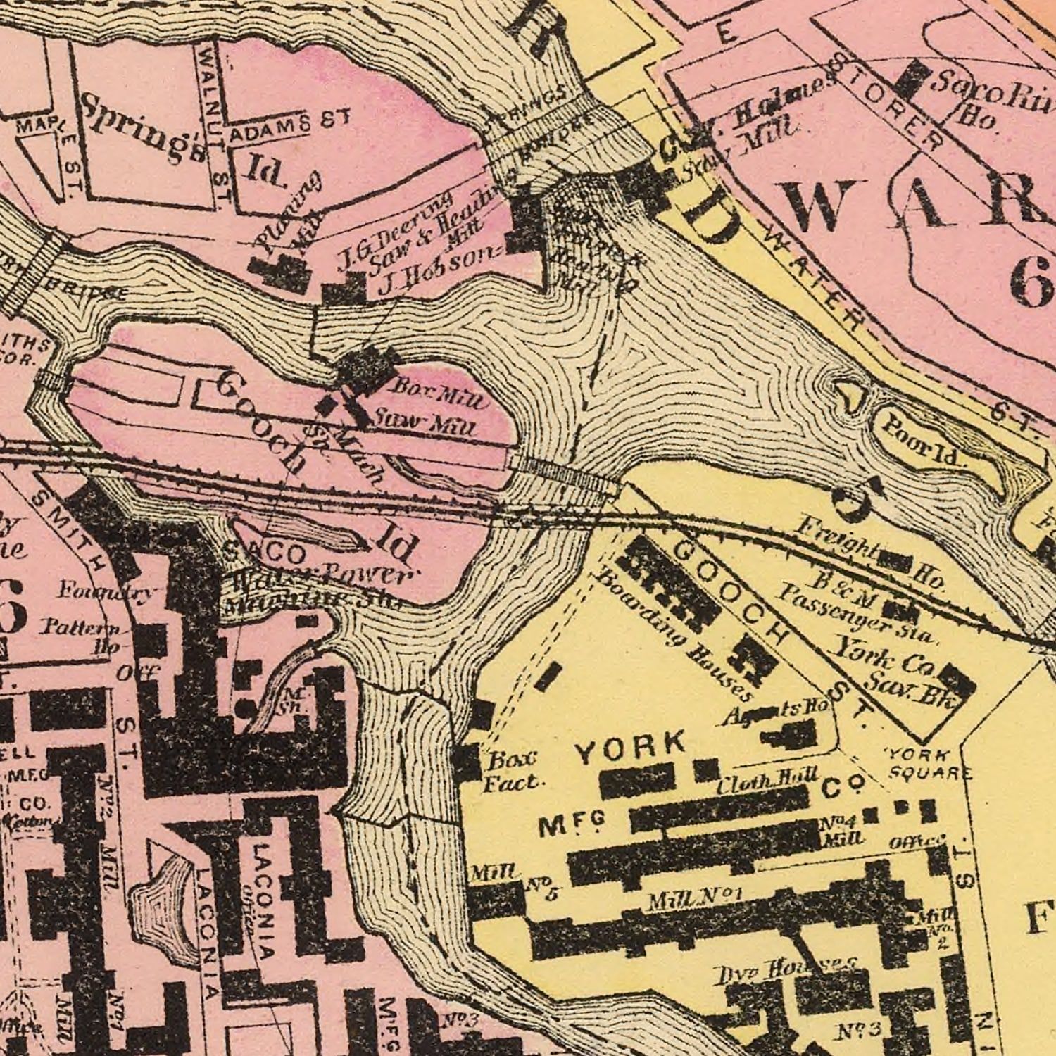 Vintage Map of Biddeford, Maine 1894