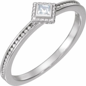 14K White Gold 1/10 CTW Natural Diamond Family Stackable Ring