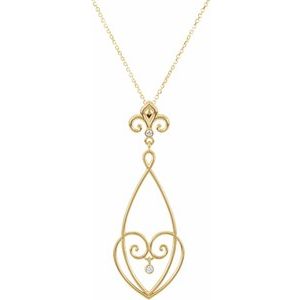 14K Yellow Gold .05 CTW Natural Diamond 18" Necklace